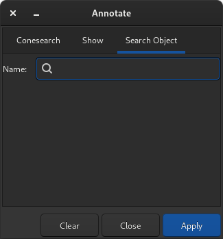 Interface utilisateur de recherche d'objets